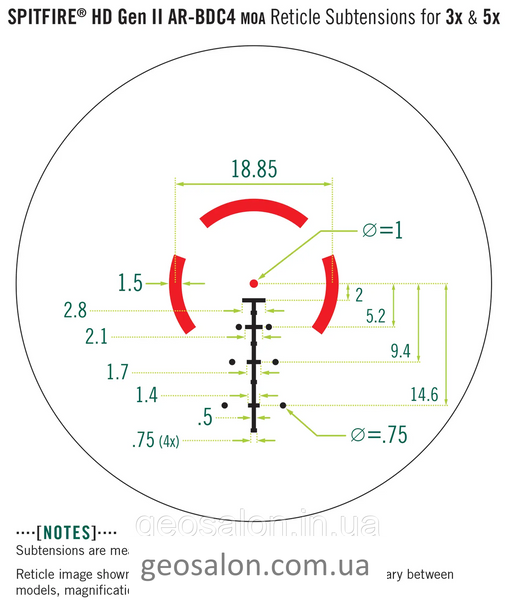 Приціл оптичний Vortex Spitfire 3x Prism II Scope AR-BDC4 Reticle 2098037574 фото