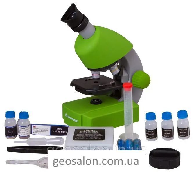 Микроскоп Bresser Junior 40x-640x Green с набором для опытов и адаптером для смартфона 2243922037 фото