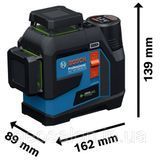 Лазерный линейный нивелир Bosch Professional GLL 12V-100-33 CG с адаптером батареек AA1, чехлом, мишенью и держателем LB 10 2071489264 фото