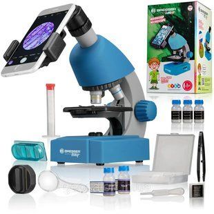 Микроскоп Bresser Junior 40x-640x Blue с адаптером к смартфону и набором для исследований 1983914291 фото