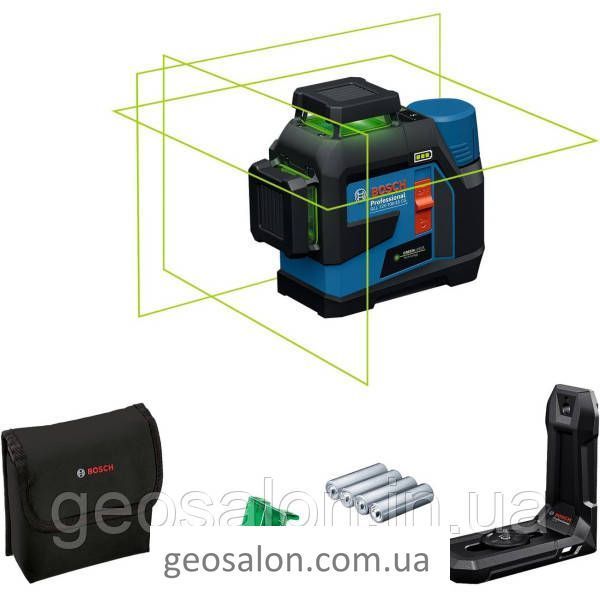 Лазерний лінійний нівелір Bosch Professional GLL 12V-100-33 CG з адаптером батарейок AA1, чохлом, мішенню та тримачем LB 10 2071489264 фото