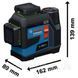 Лазерний лінійний нівелір Bosch Professional GLL 12V-100-33 CG з адаптером батарейок AA1, чохлом, мішенню та тримачем LB 10 2071489264 фото 1