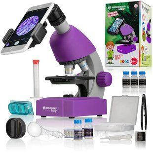 Микроскоп Bresser Junior 40x-640x Purple с адаптером к смартфону и набором для исследований 1983929406 фото