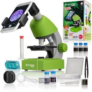 Микроскоп Bresser Junior 40x-640x Green с адаптером к смартфону и набором для исследований 1983931197 фото