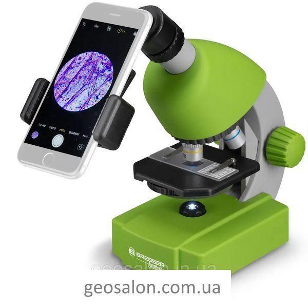 Мікроскоп Bresser Junior 40x-640x Green з набором для дослідів і адаптером для смартфона 1983931197 фото