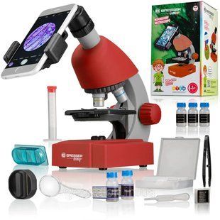Микроскоп Bresser Junior 40x-640x Red с адаптером к смартфону и набором для исследований 1983932539 фото
