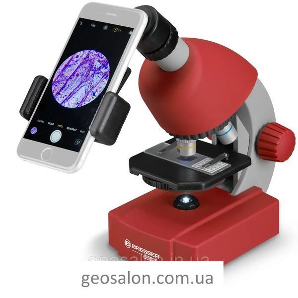 Микроскоп Bresser Junior 40x-640x Red с адаптером к смартфону и набором для исследований 1983932539 фото