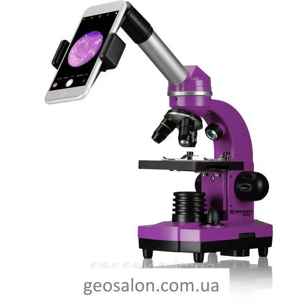 Мікроскоп Bresser Junior Biolux SEL 40x-1600x Purple з адаптером для смартфона 1984009899 фото