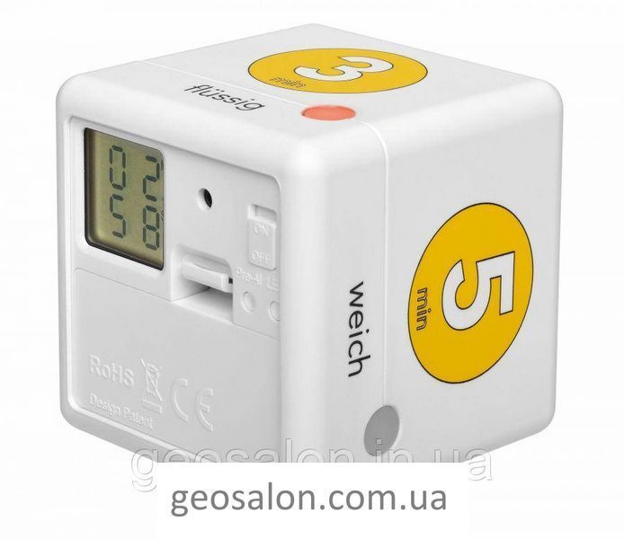 Таймер-куб для варіння яєць цифровий TFA "CUBE-TIMER", білий/жовтий, 3-5-7-10 хвилин 38204107 2049206096 фото