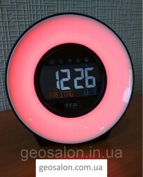 Будильник-светильник TFA "MOOD LIGHT", звуки природы, меняет цвета, адаптер, 138x92x139 мм 60.2023.02 2052265057 фото