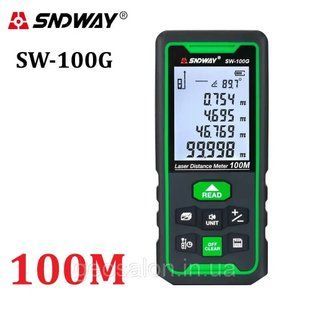 Лазерний далекомір SNDWAY SW-100G, на 100 метрів, зелений промінь і кут нахилу (SW-100G) 1555273531 фото